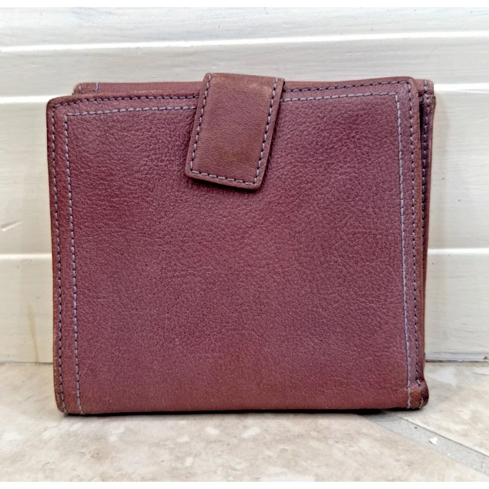 Salvatore Ferragamo Pink Purple  Gancini Bifold Wallet Credit Card Coin *AS IS